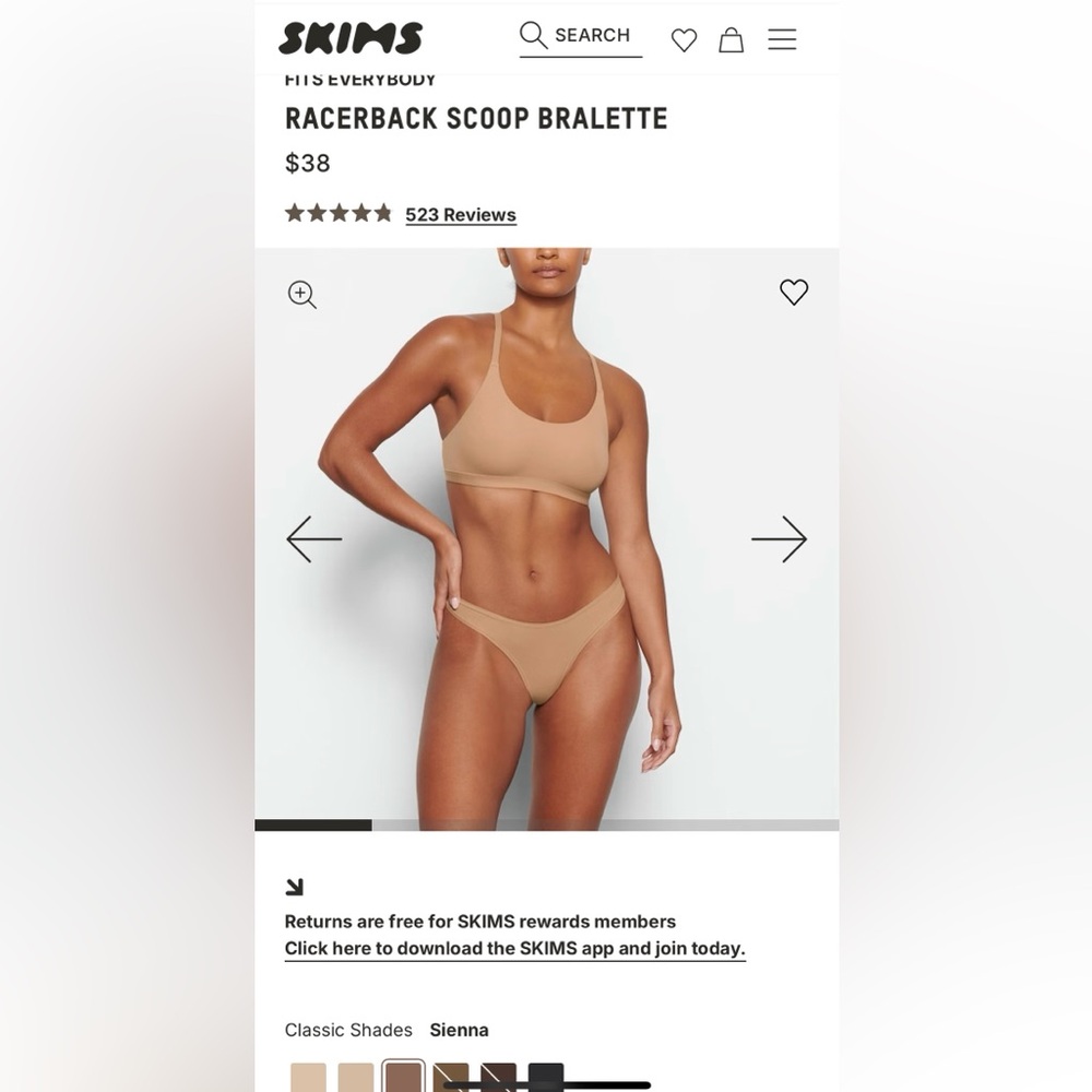 Skims racerback scoop bralette